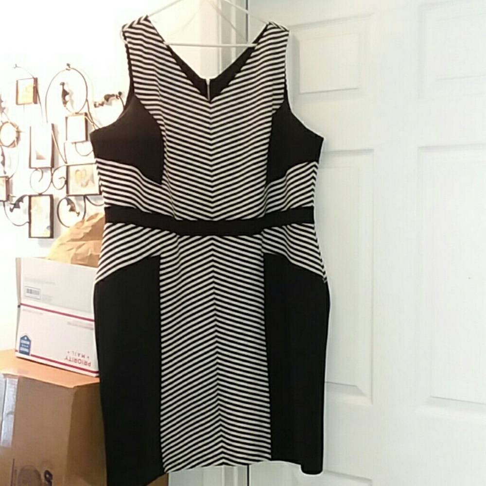 Striped body con dress